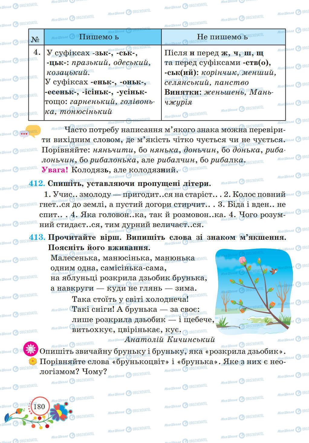 Підручники Українська мова 5 клас сторінка 180