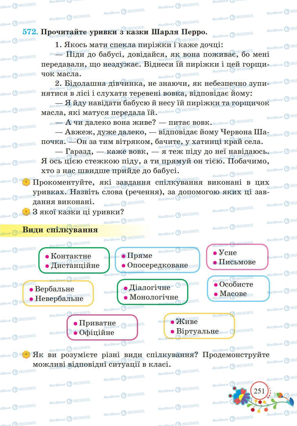 Підручники Українська мова 5 клас сторінка 251