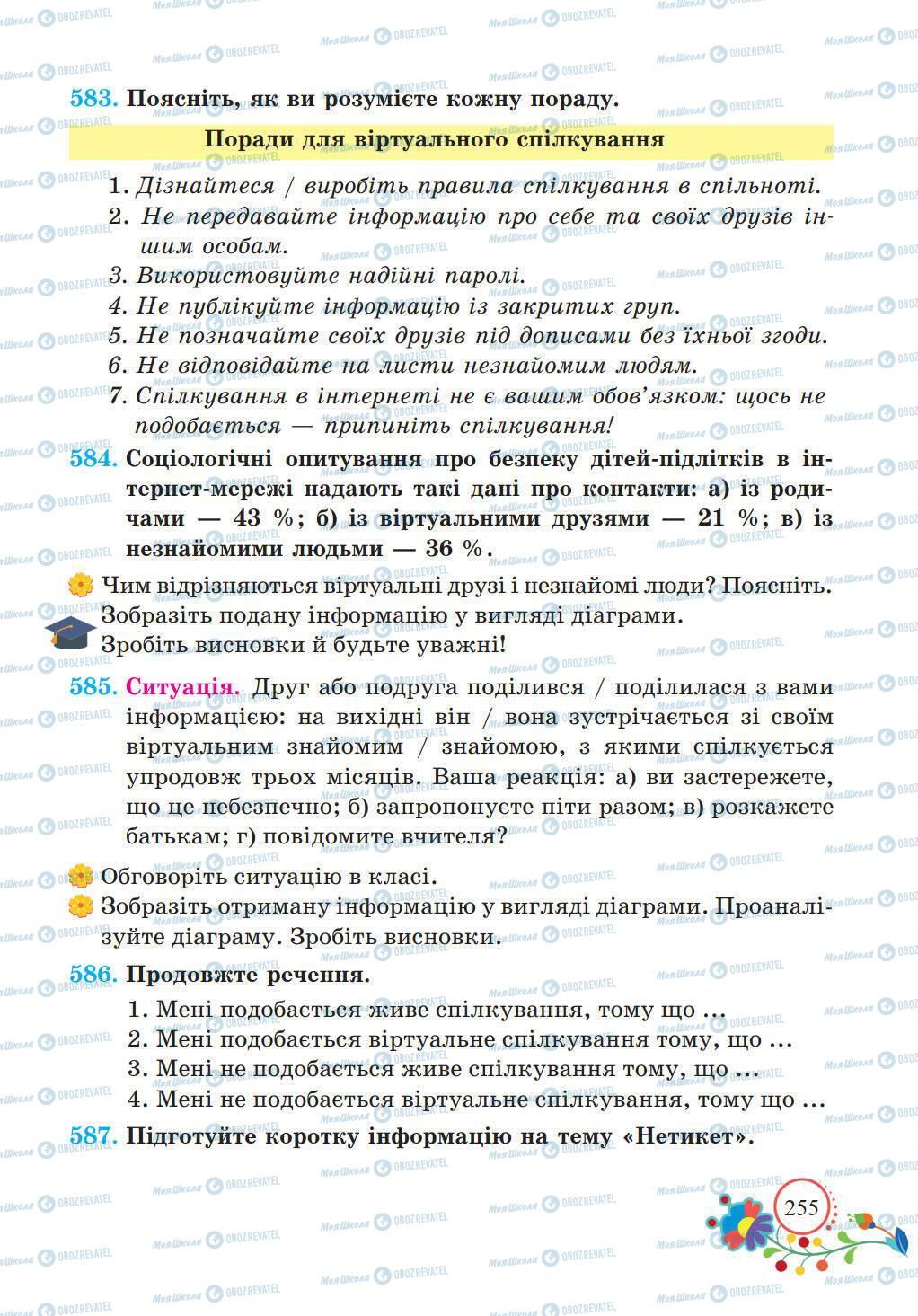 Підручники Українська мова 5 клас сторінка 255