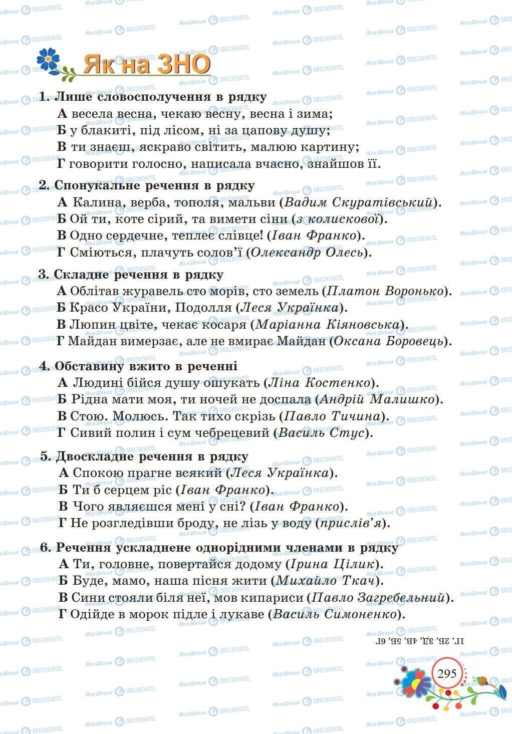 Учебники Укр мова 5 класс страница 295