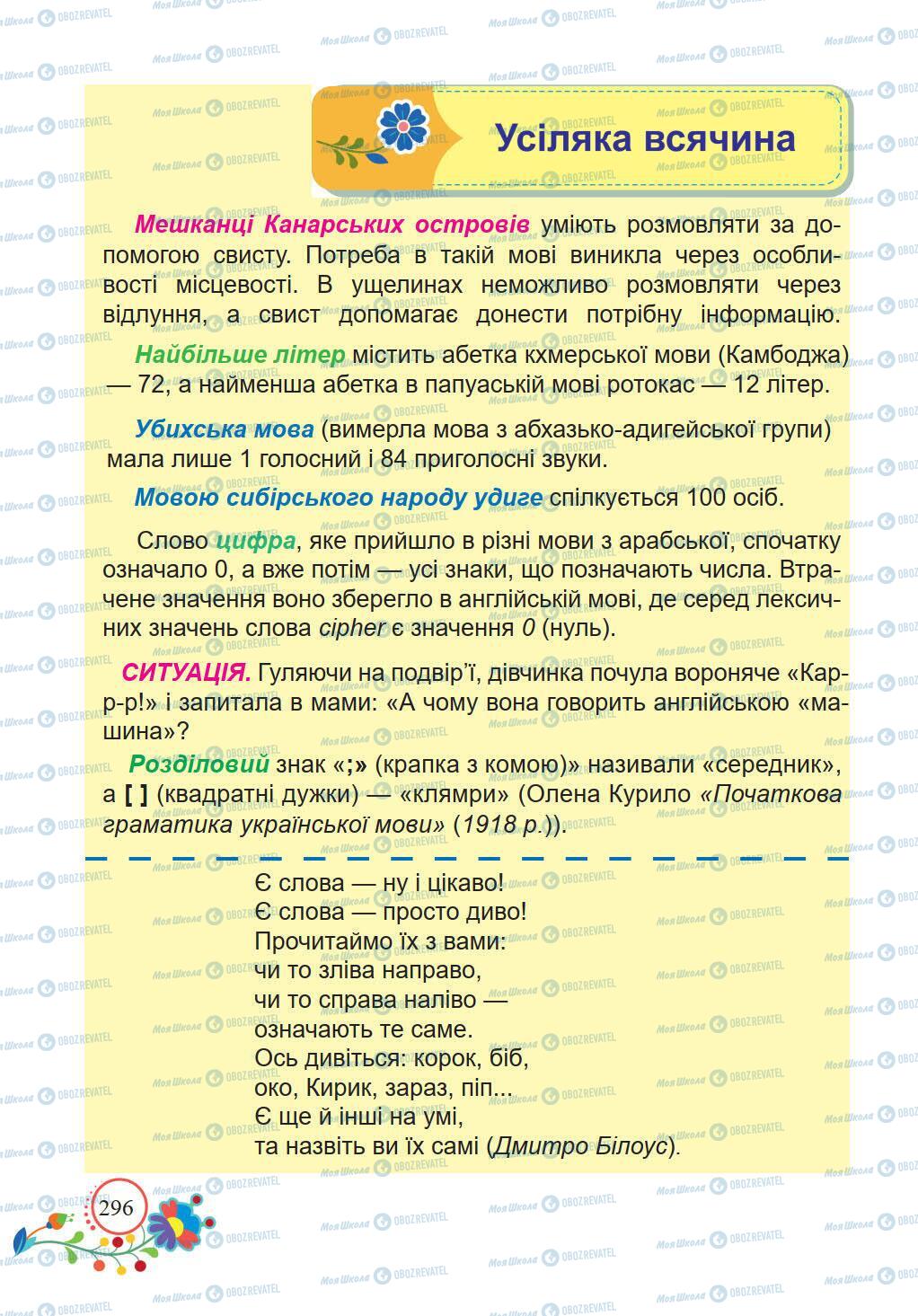 Підручники Українська мова 5 клас сторінка 296