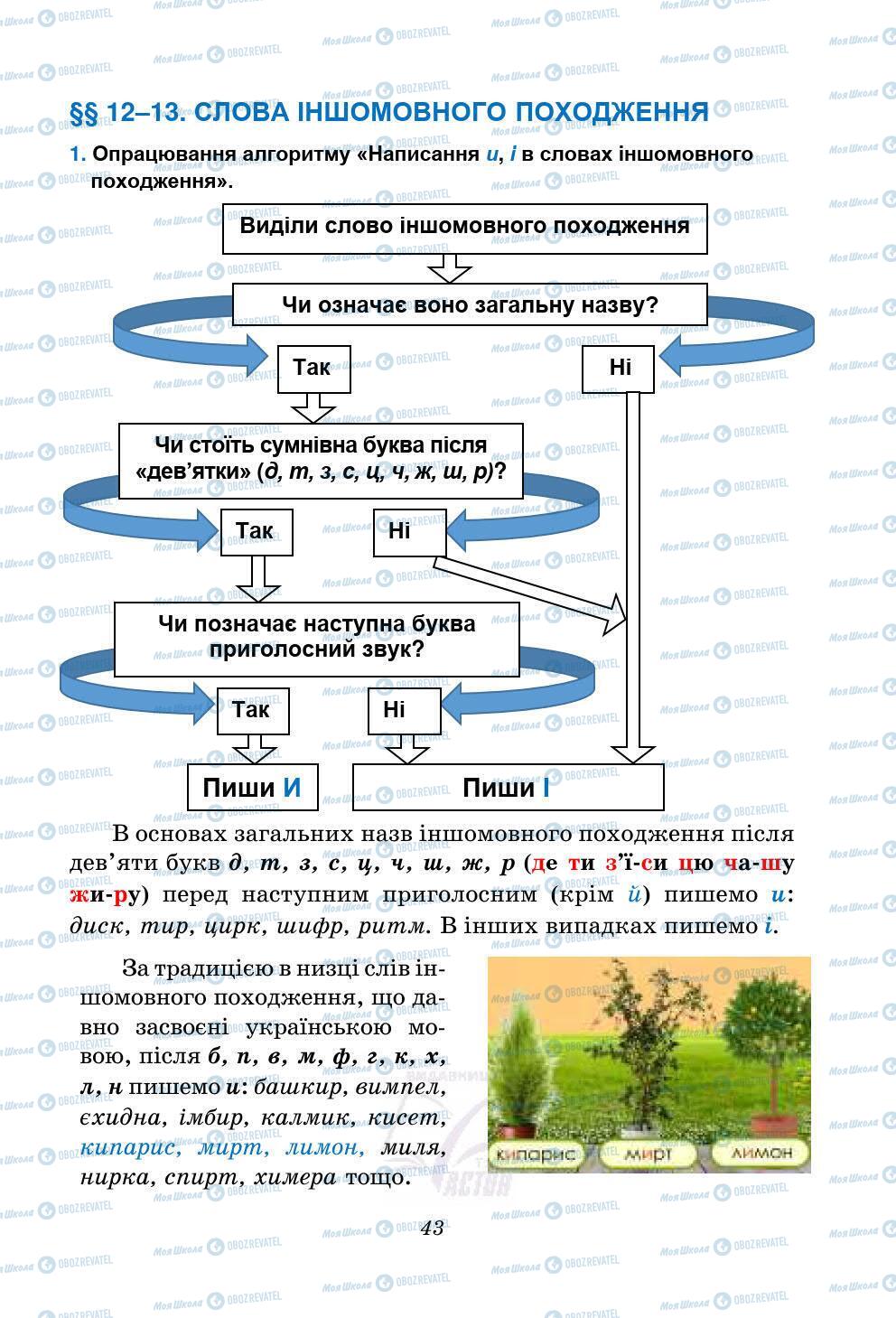 Підручники Українська мова 5 клас сторінка 43