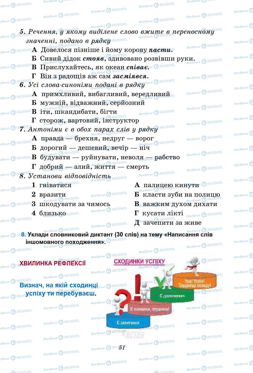 Підручники Українська мова 5 клас сторінка 51