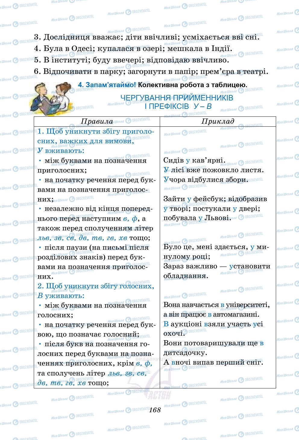 Учебники Укр мова 5 класс страница 168