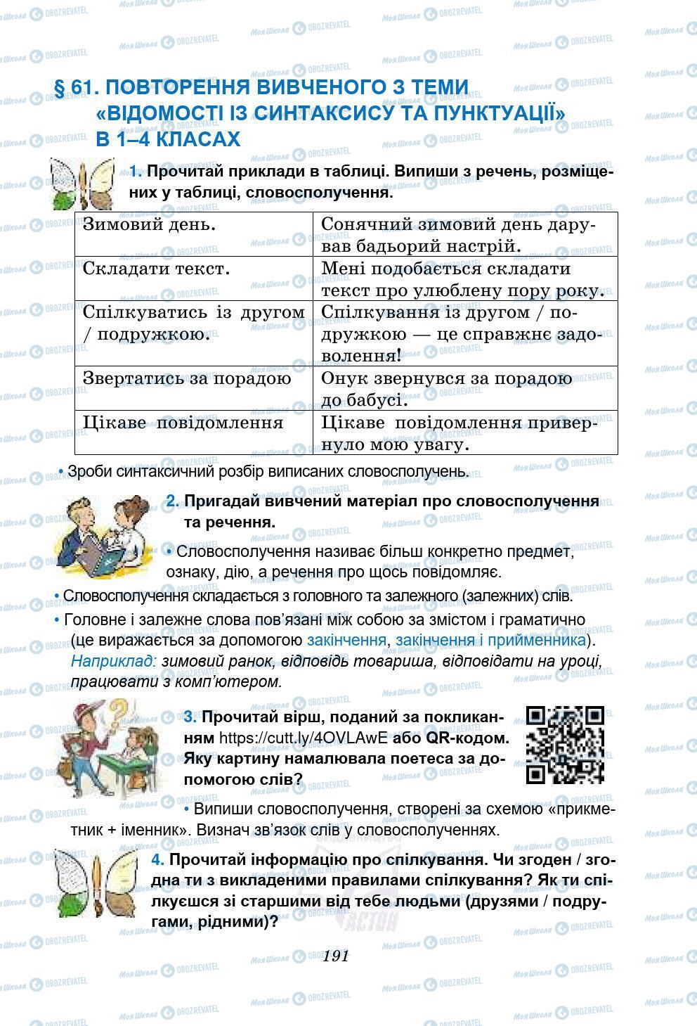 Підручники Українська мова 5 клас сторінка 191