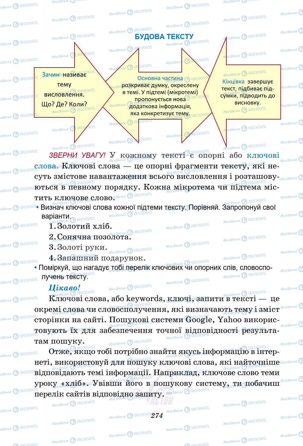 Підручники Українська мова 5 клас сторінка 274