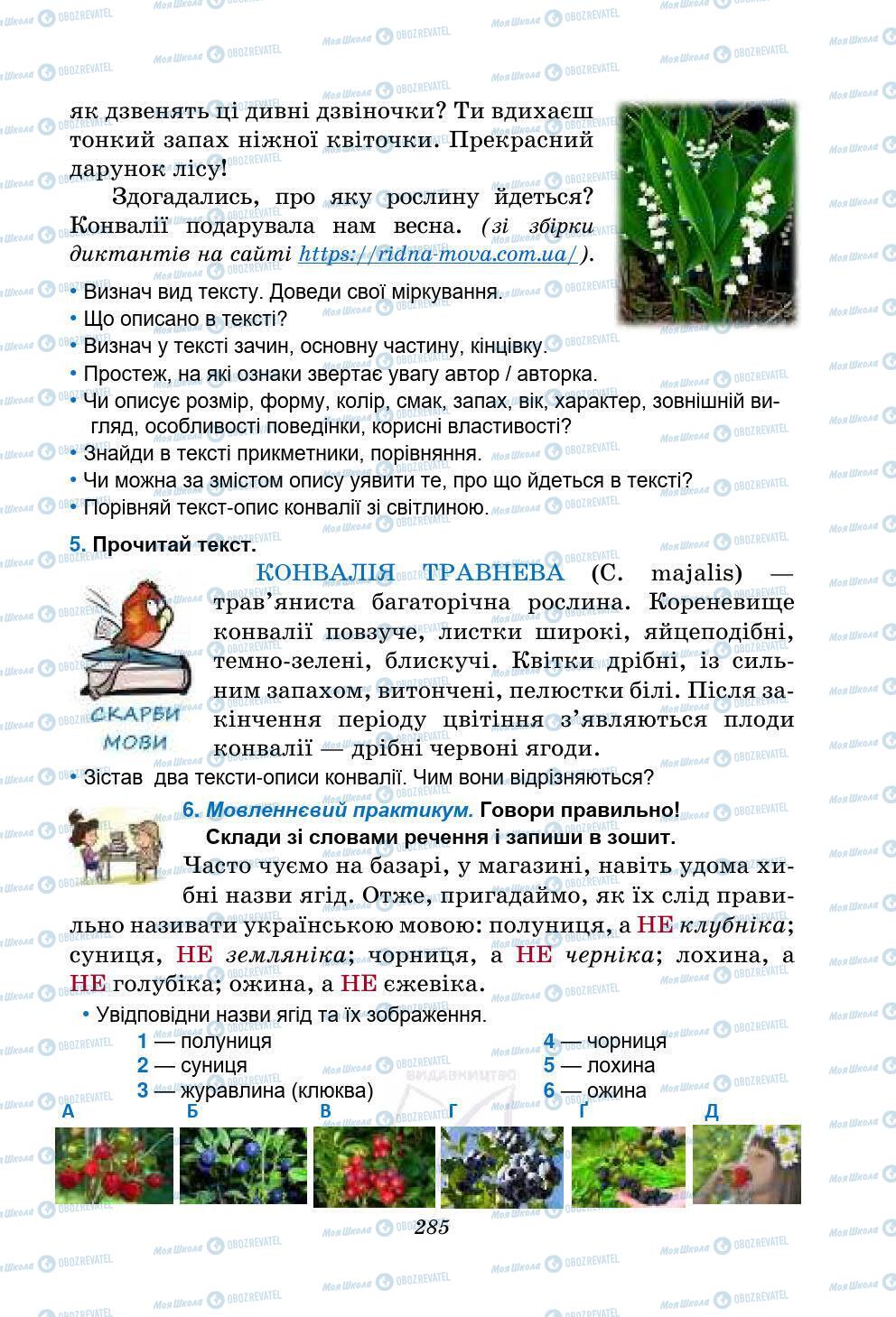 Підручники Українська мова 5 клас сторінка 285