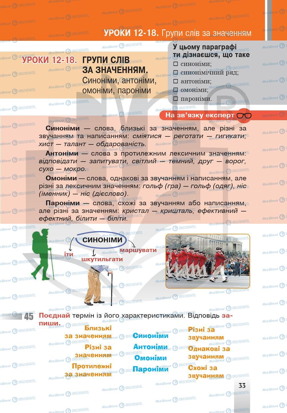 Учебники Укр мова 5 класс страница 33