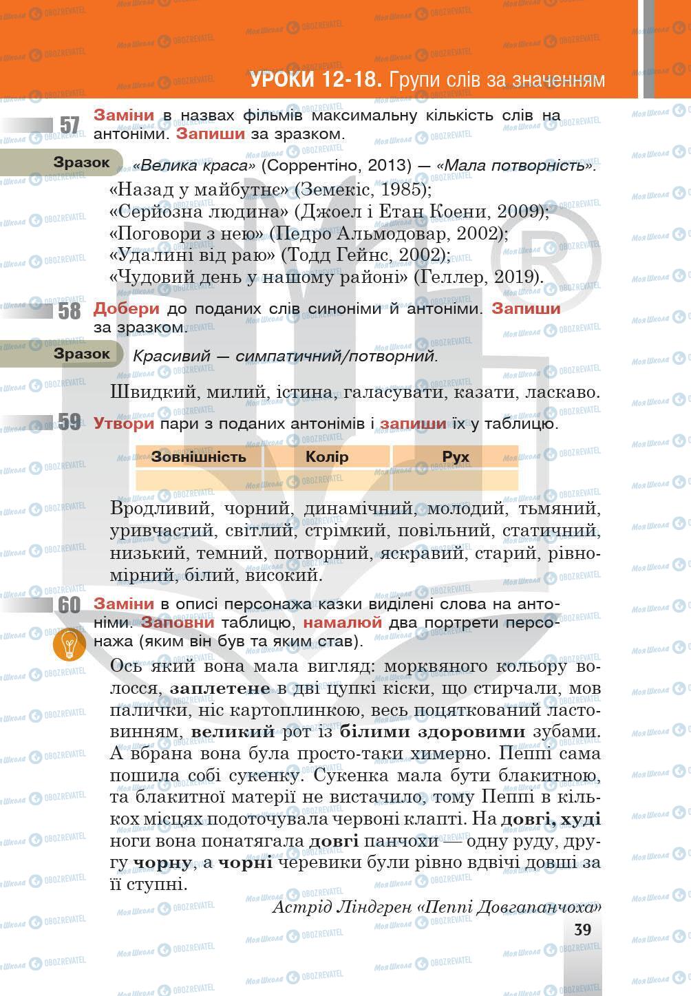 Підручники Українська мова 5 клас сторінка 39