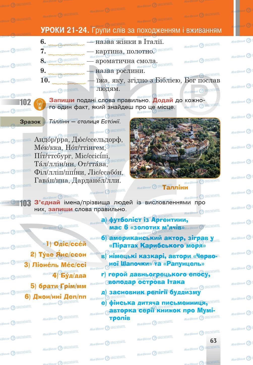 Підручники Українська мова 5 клас сторінка 63