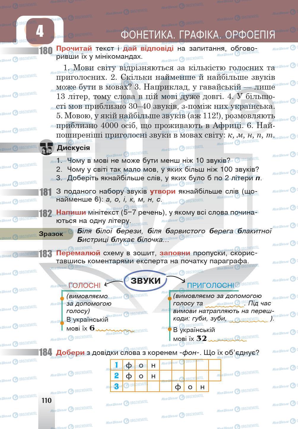 Учебники Укр мова 5 класс страница 110