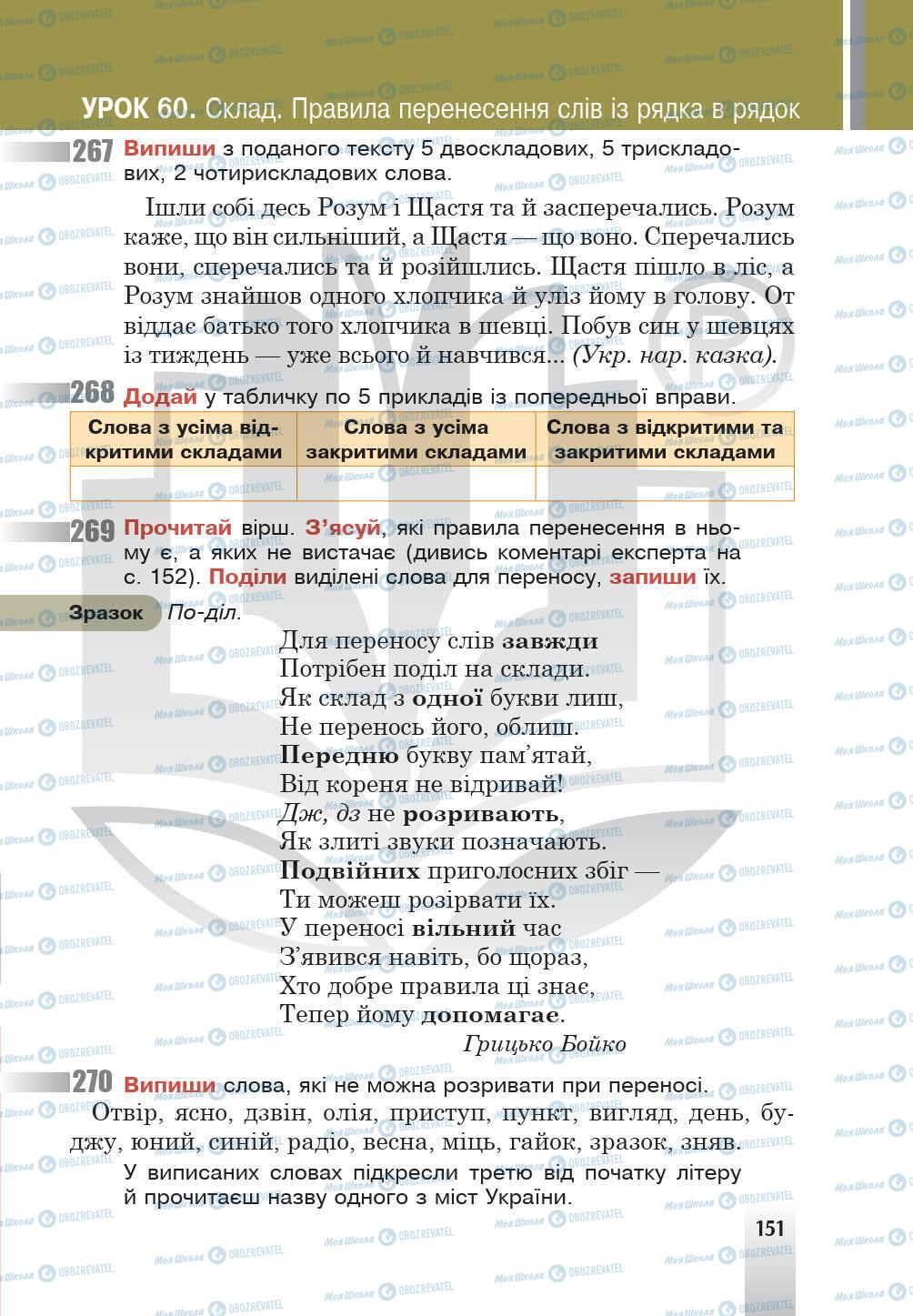 Учебники Укр мова 5 класс страница 151