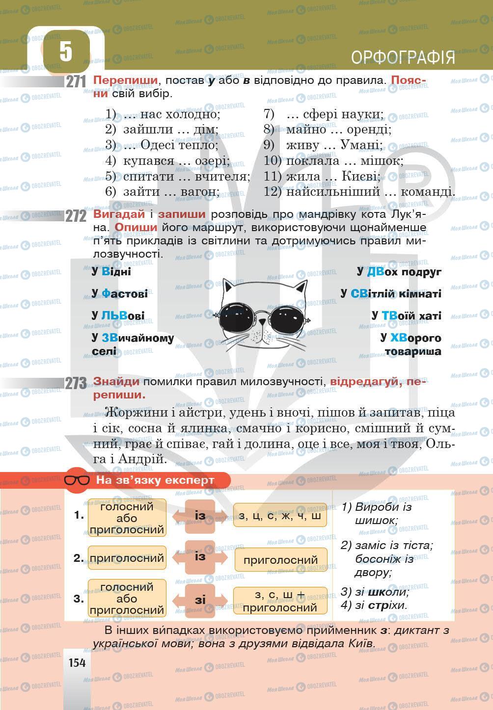 Учебники Укр мова 5 класс страница 154