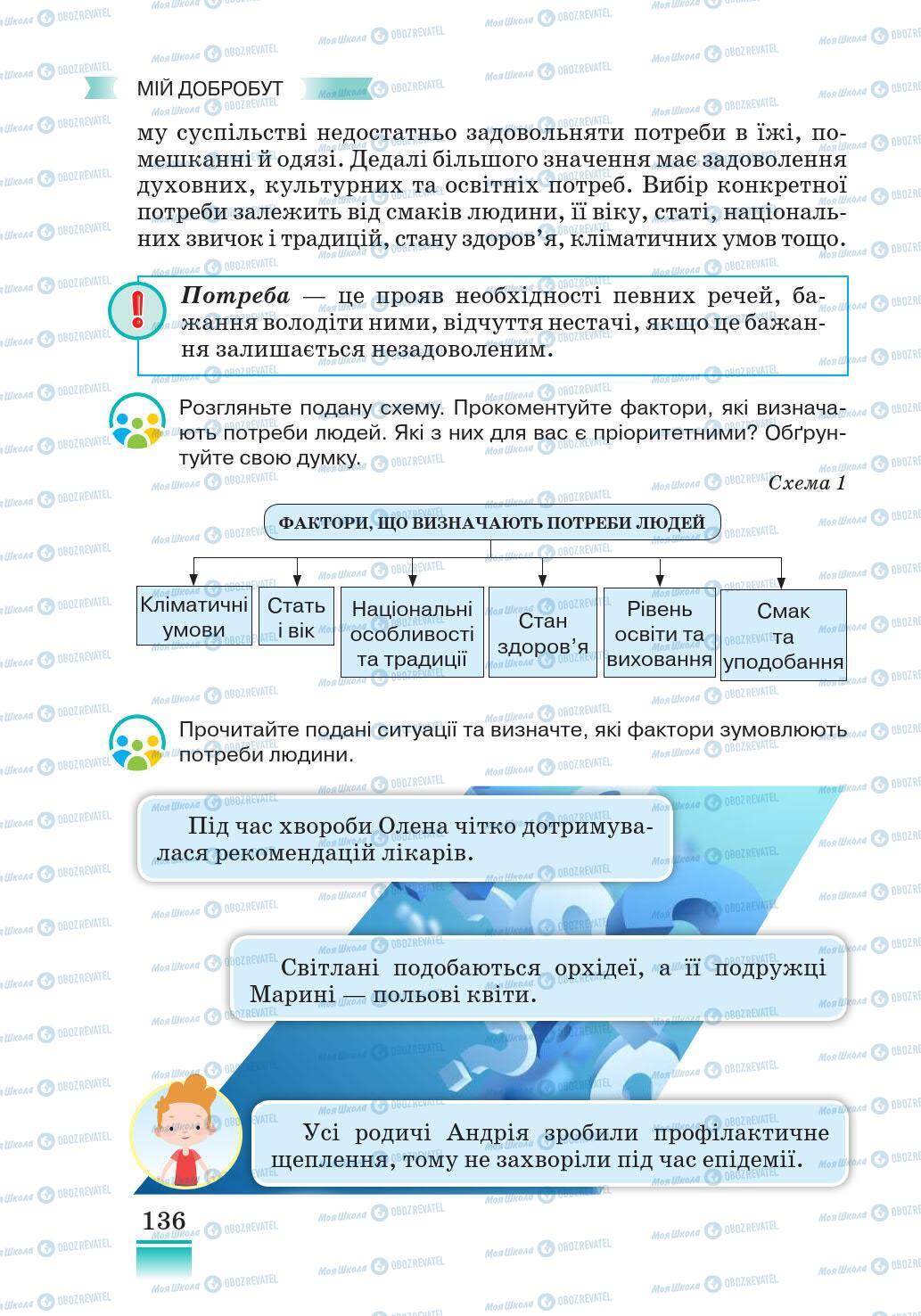 Підручники Основи здоров'я 5 клас сторінка 136