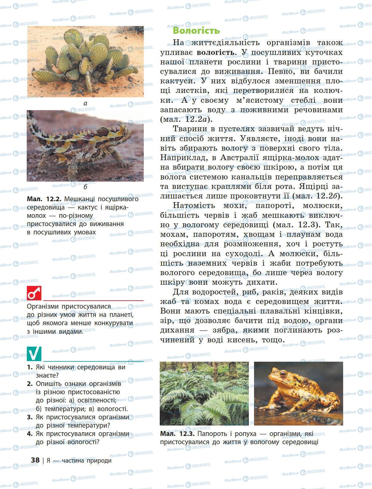 Підручники Природознавство 5 клас сторінка 38