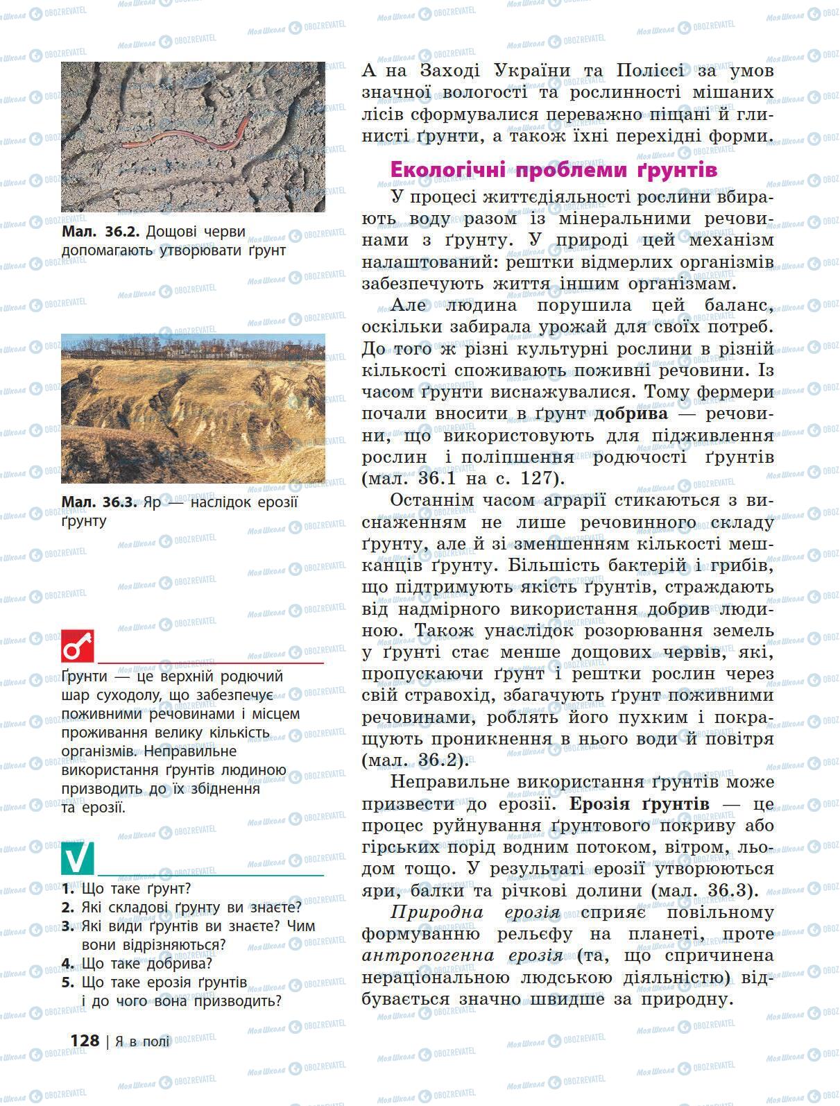 Підручники Природознавство 5 клас сторінка 128