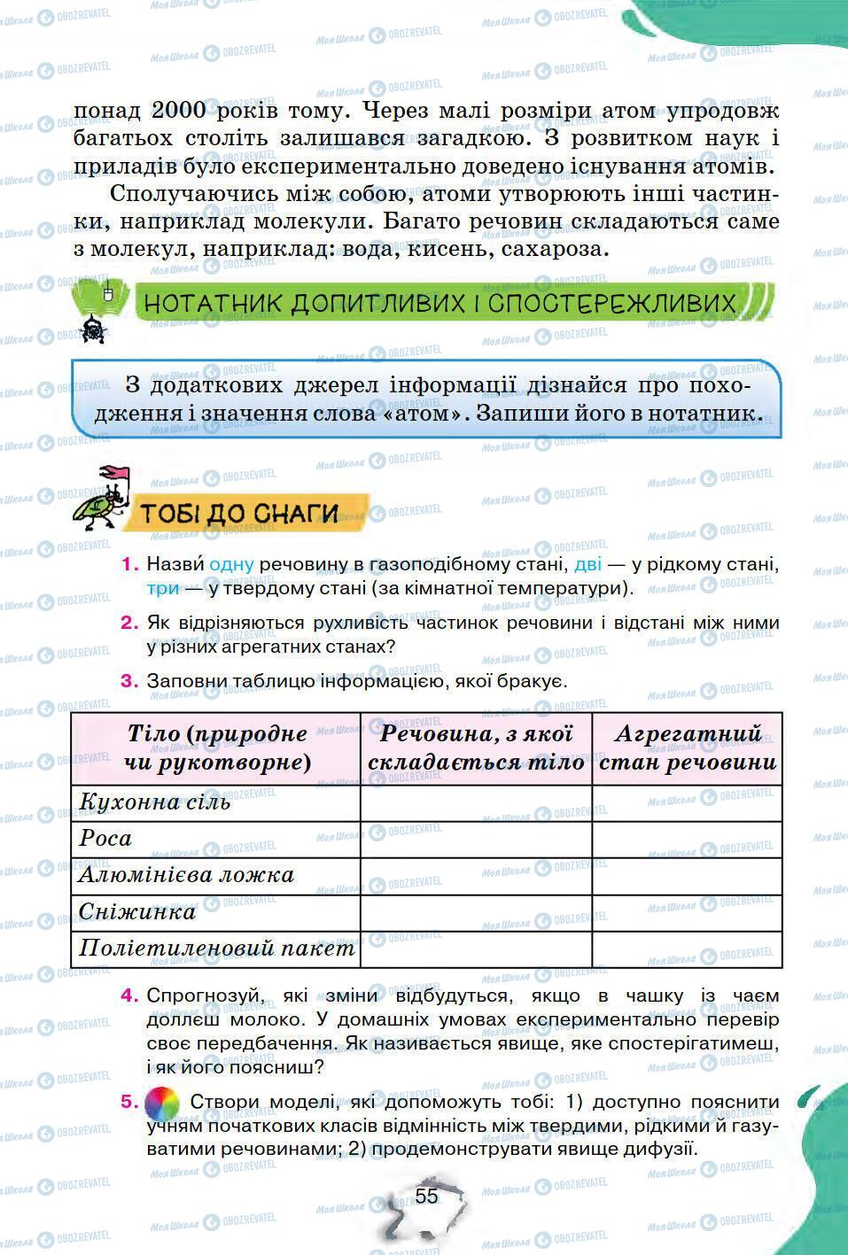 Підручники Природознавство 5 клас сторінка 55