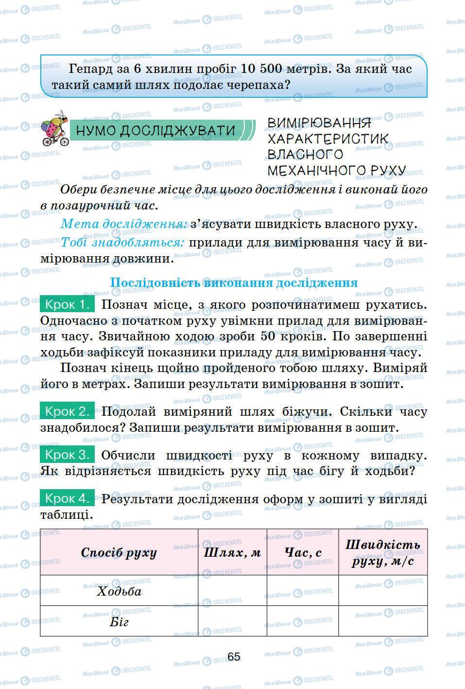 Підручники Природознавство 5 клас сторінка 65