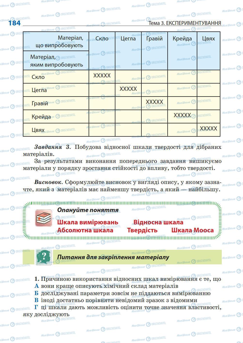 Підручники Природознавство 5 клас сторінка 184