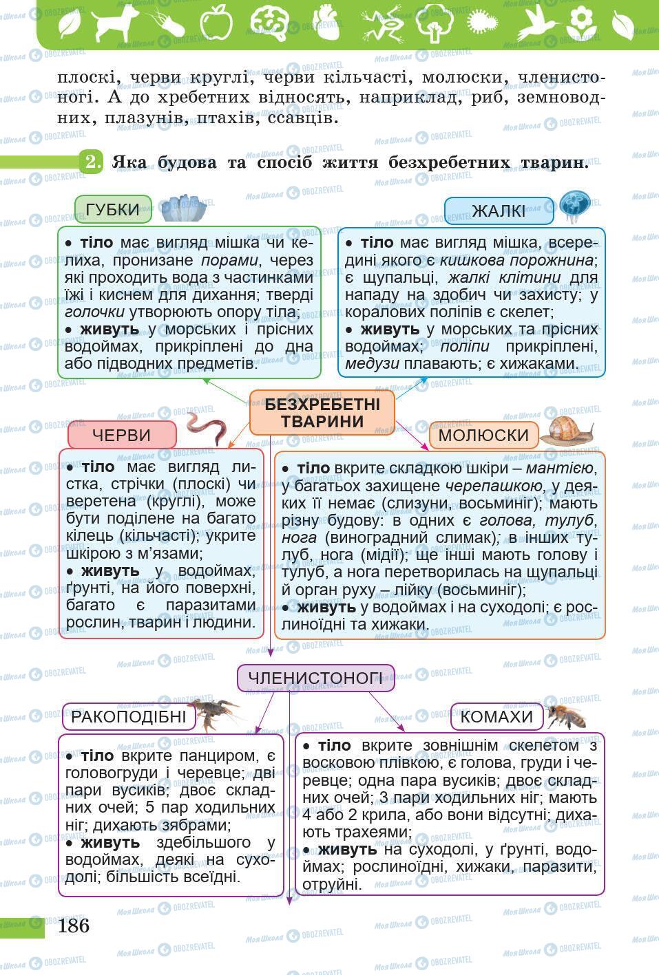 Підручники Природознавство 5 клас сторінка 186