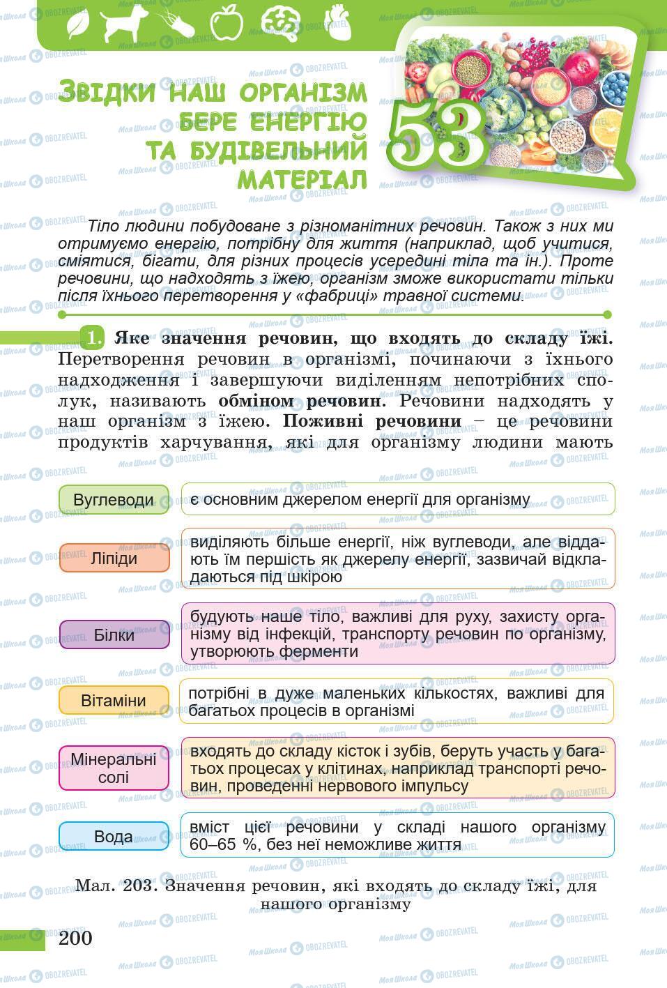 Підручники Природознавство 5 клас сторінка 200