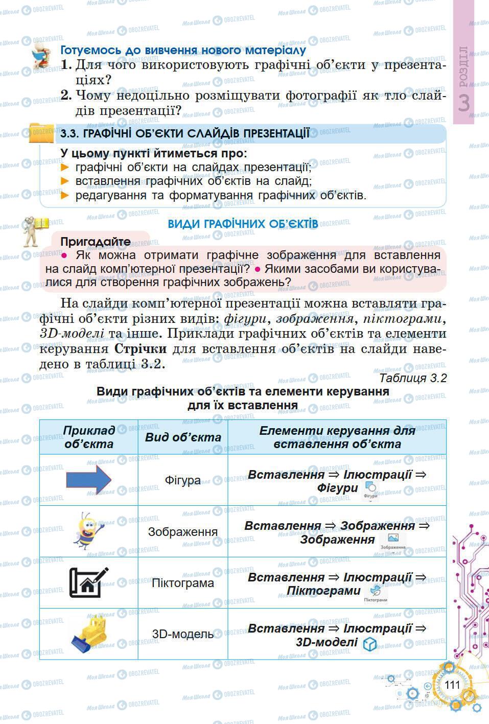 Підручники Інформатика 5 клас сторінка 111