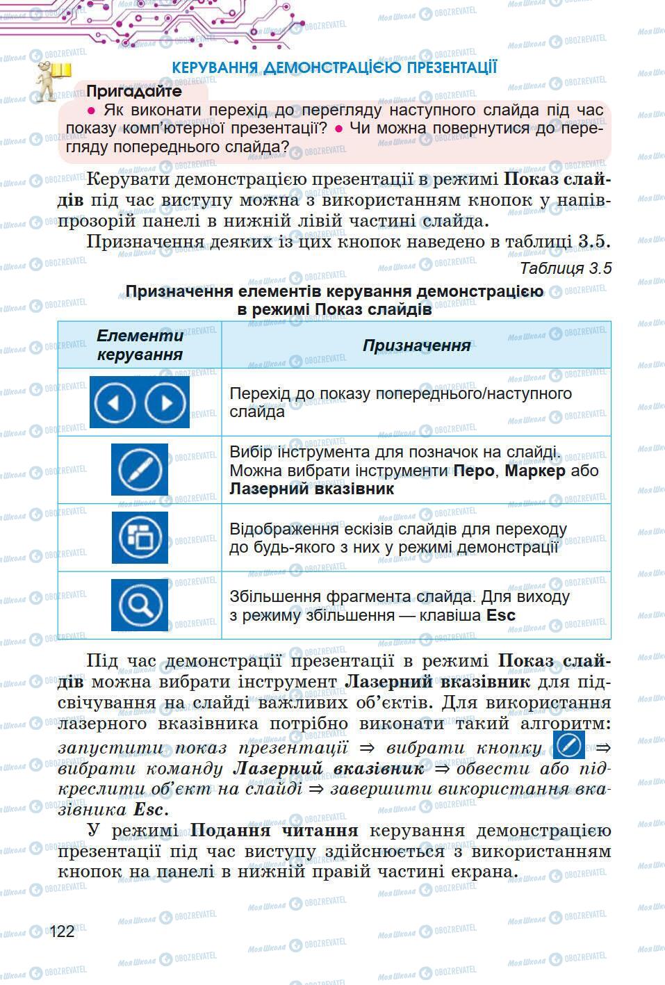 Підручники Інформатика 5 клас сторінка 122