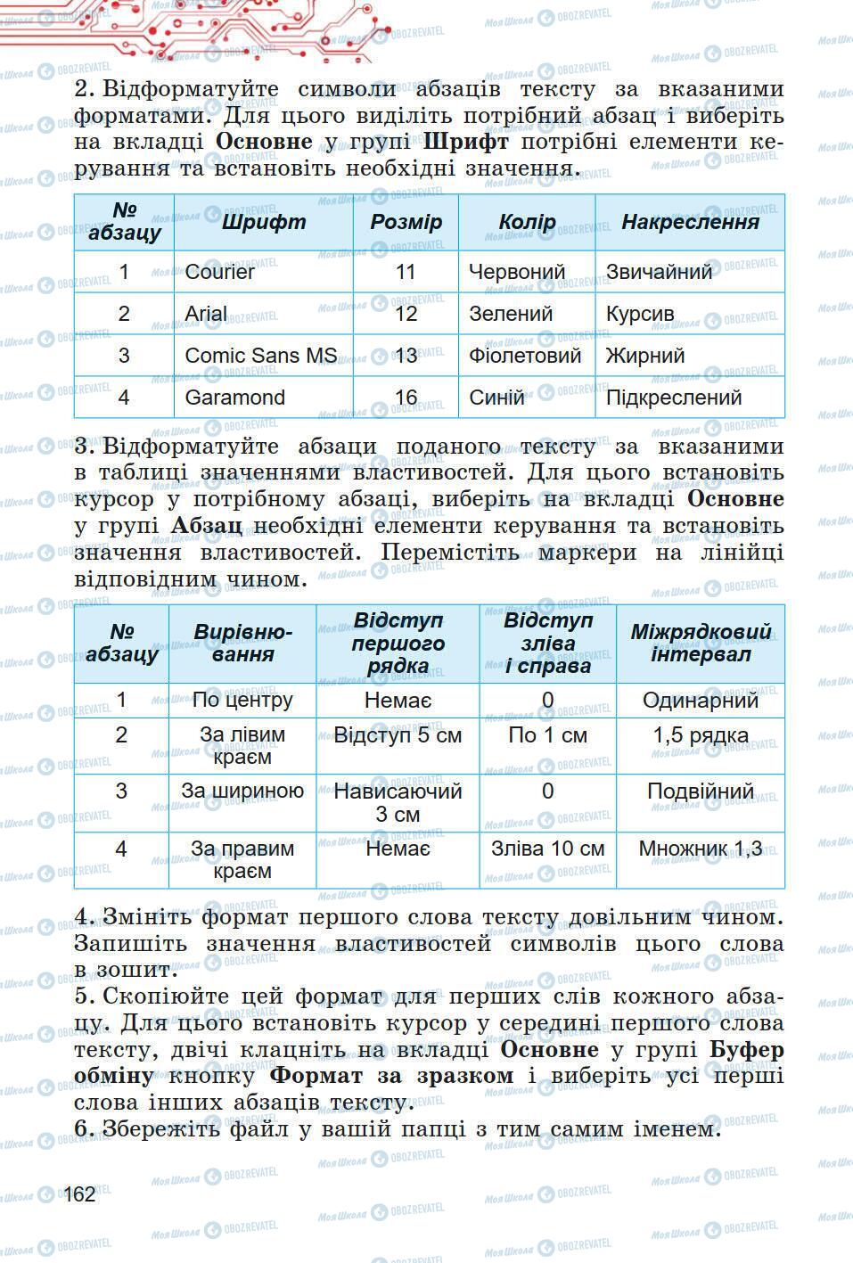 Підручники Інформатика 5 клас сторінка 162