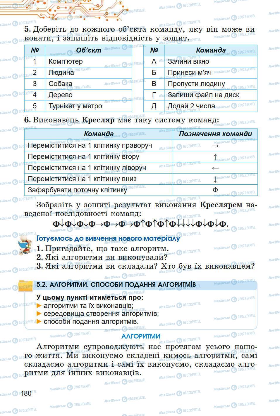 Підручники Інформатика 5 клас сторінка 180