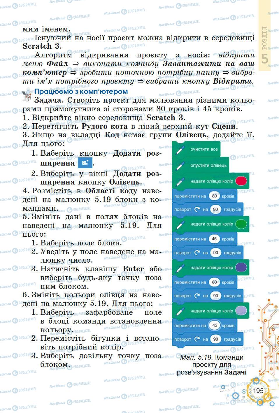 Підручники Інформатика 5 клас сторінка 195