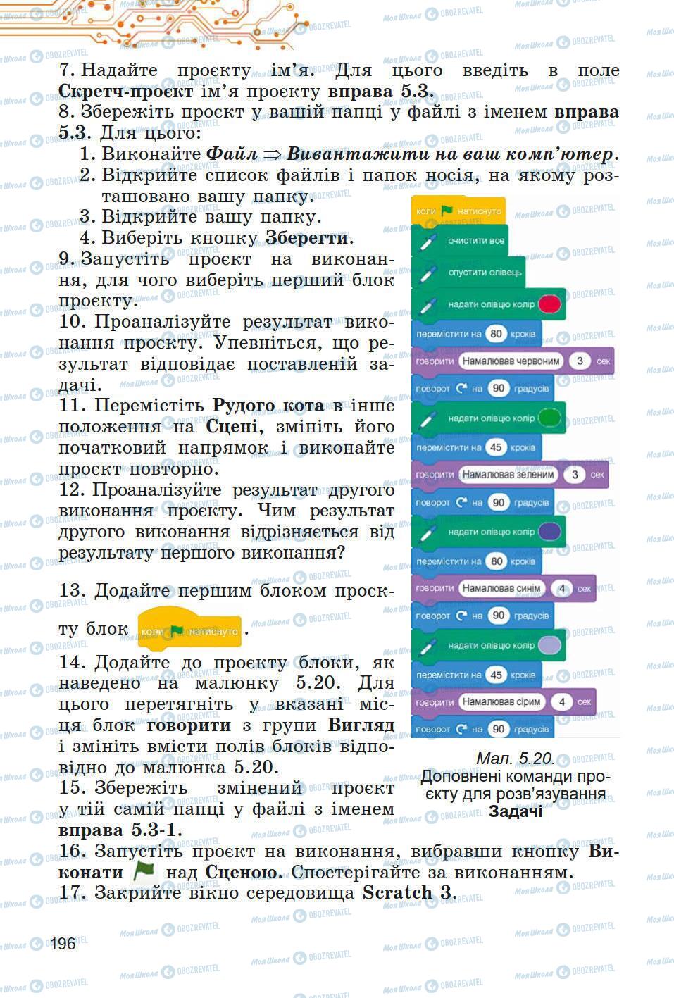 Підручники Інформатика 5 клас сторінка 196