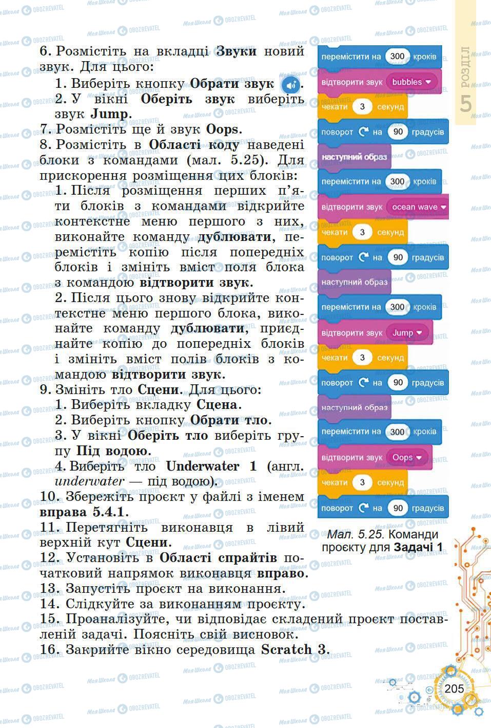 Підручники Інформатика 5 клас сторінка 205