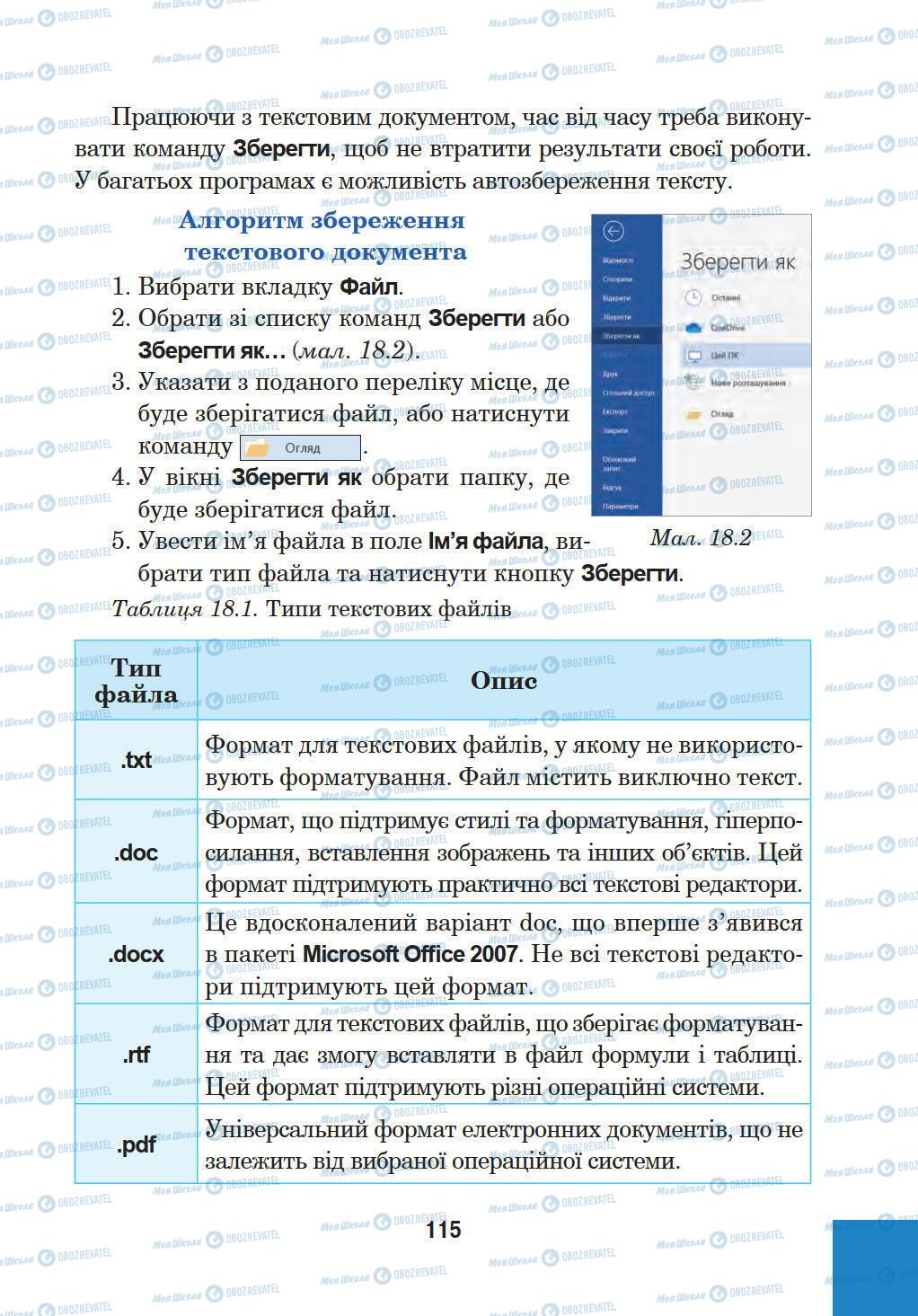 Підручники Інформатика 5 клас сторінка 115