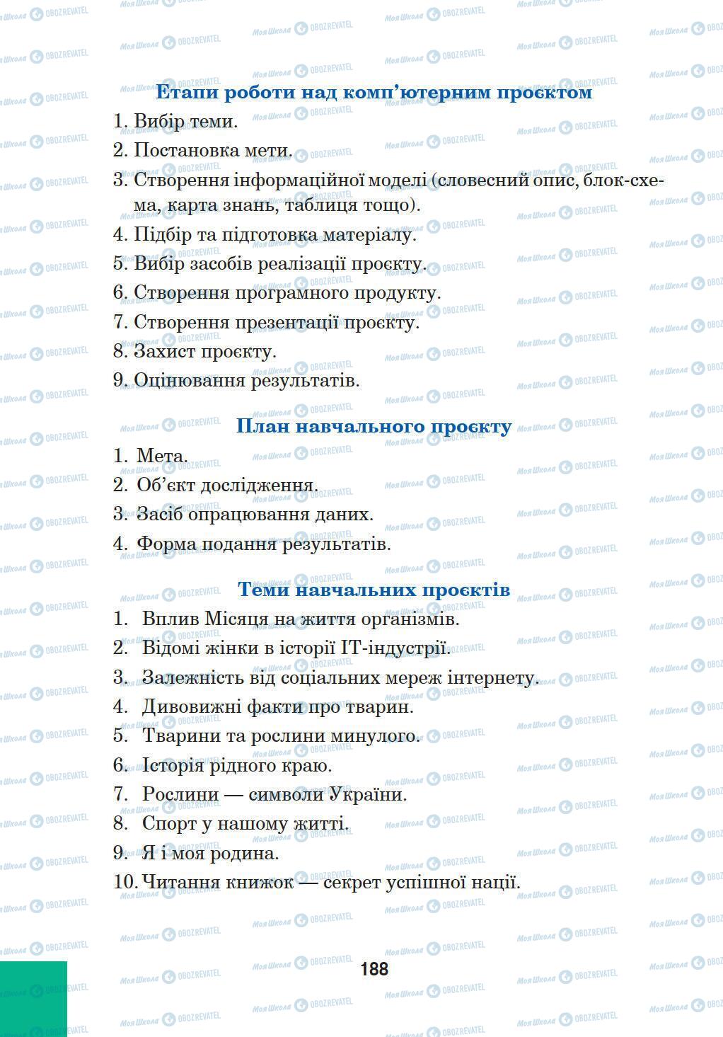 Підручники Інформатика 5 клас сторінка 188