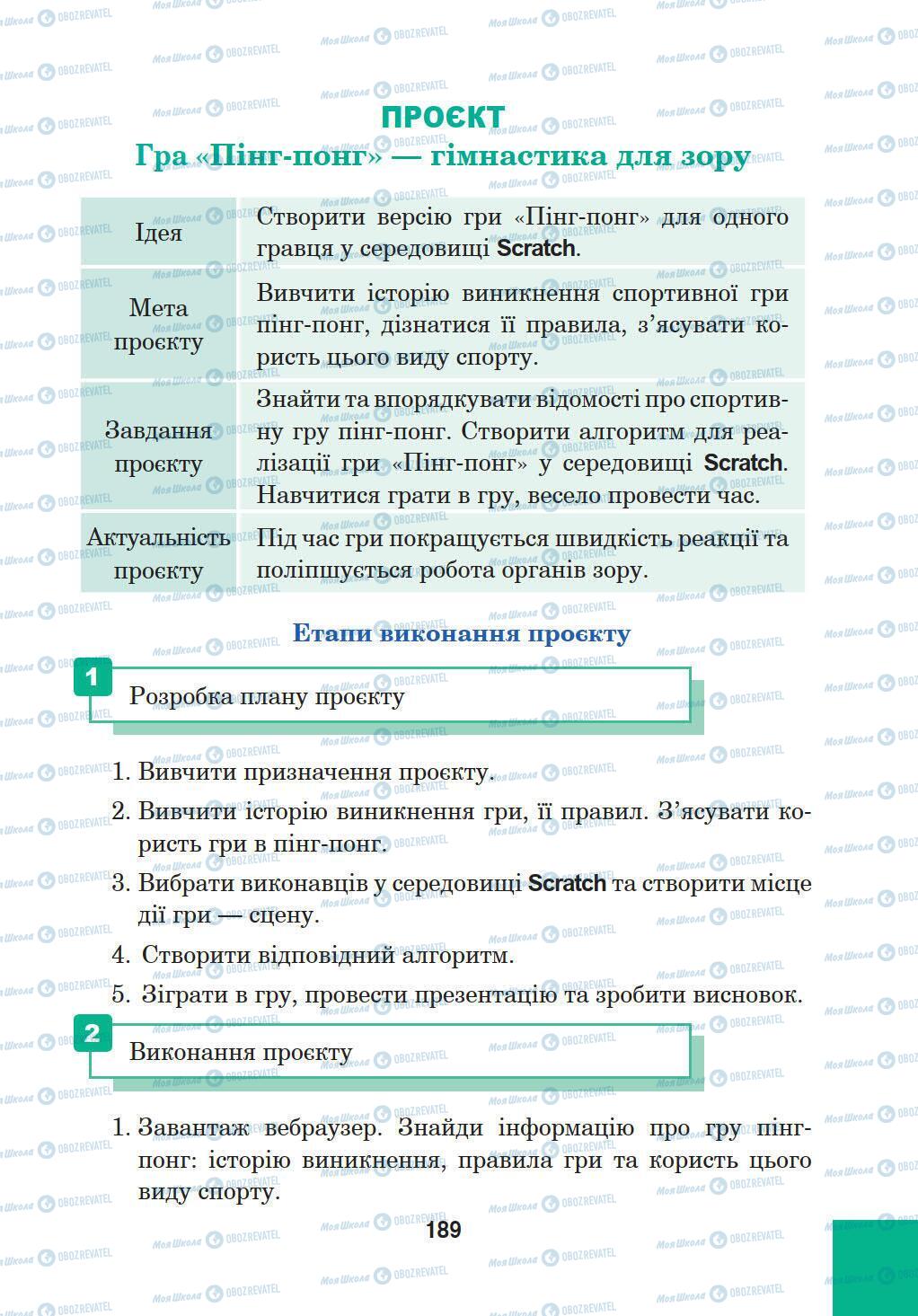 Підручники Інформатика 5 клас сторінка 189