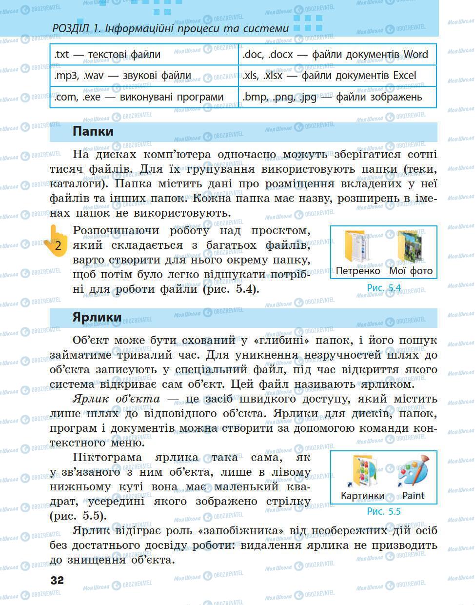 Підручники Інформатика 5 клас сторінка 32