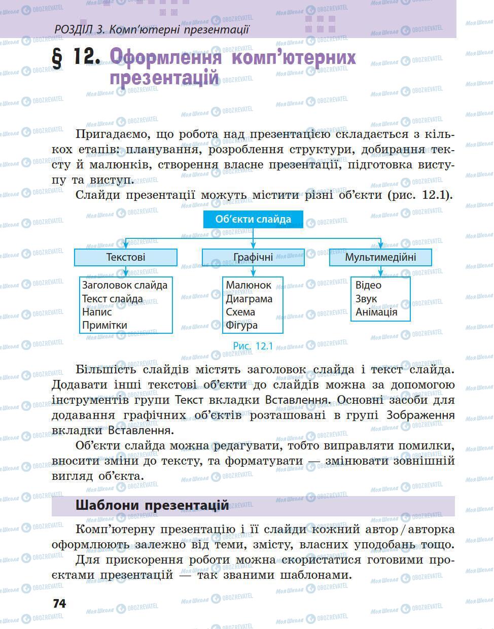 Підручники Інформатика 5 клас сторінка 74