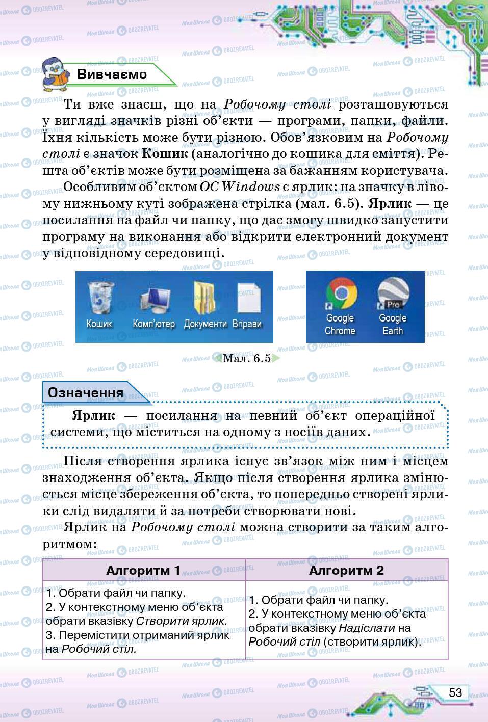 Підручники Інформатика 5 клас сторінка 53