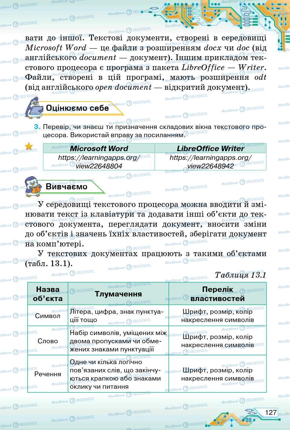 Підручники Інформатика 5 клас сторінка 127