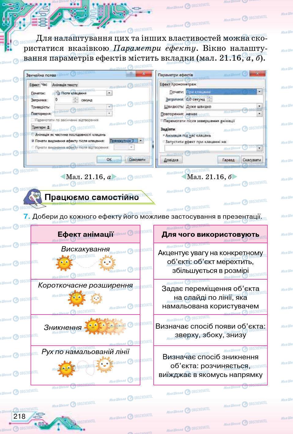 Підручники Інформатика 5 клас сторінка 218