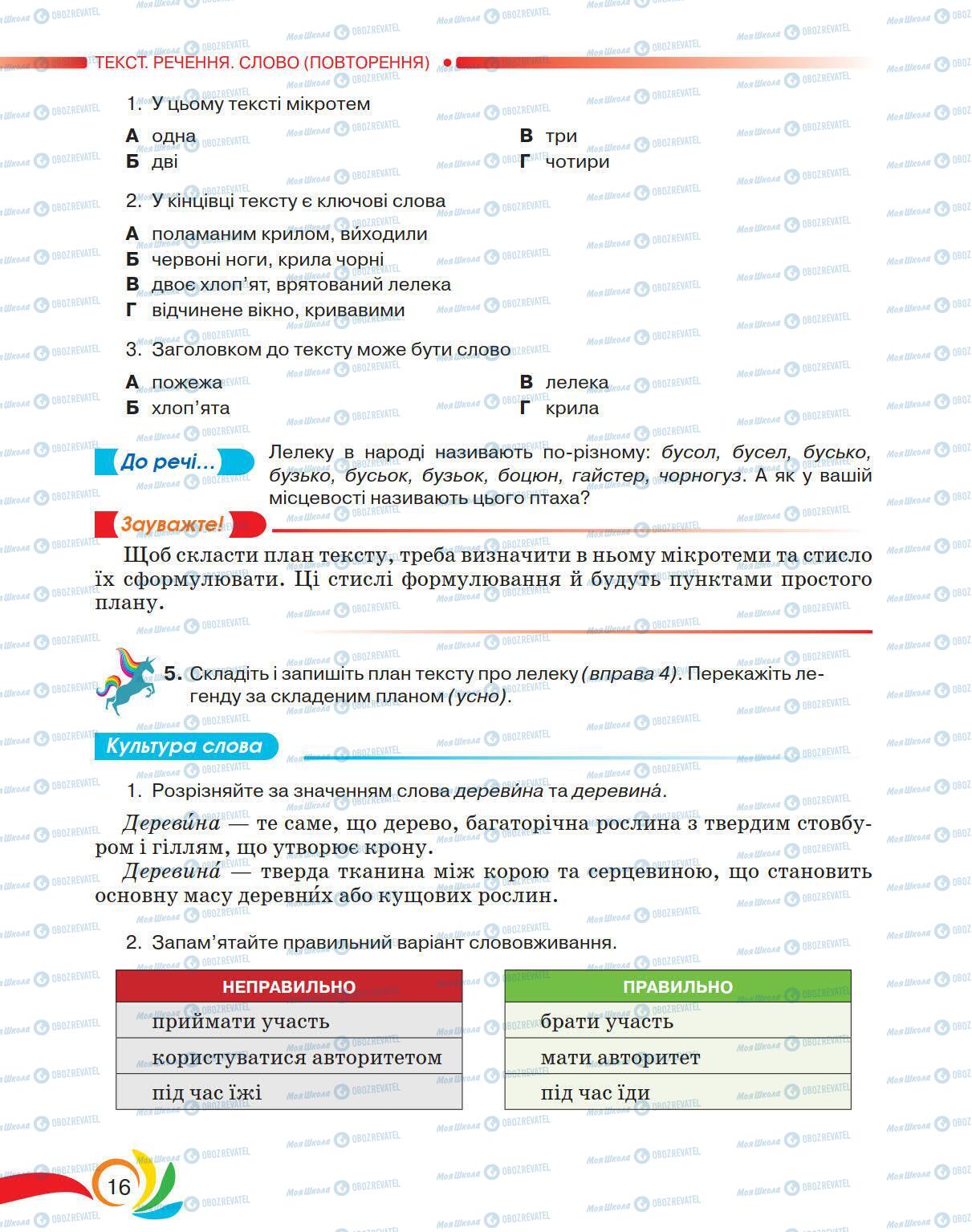 Учебники Укр мова 5 класс страница 16