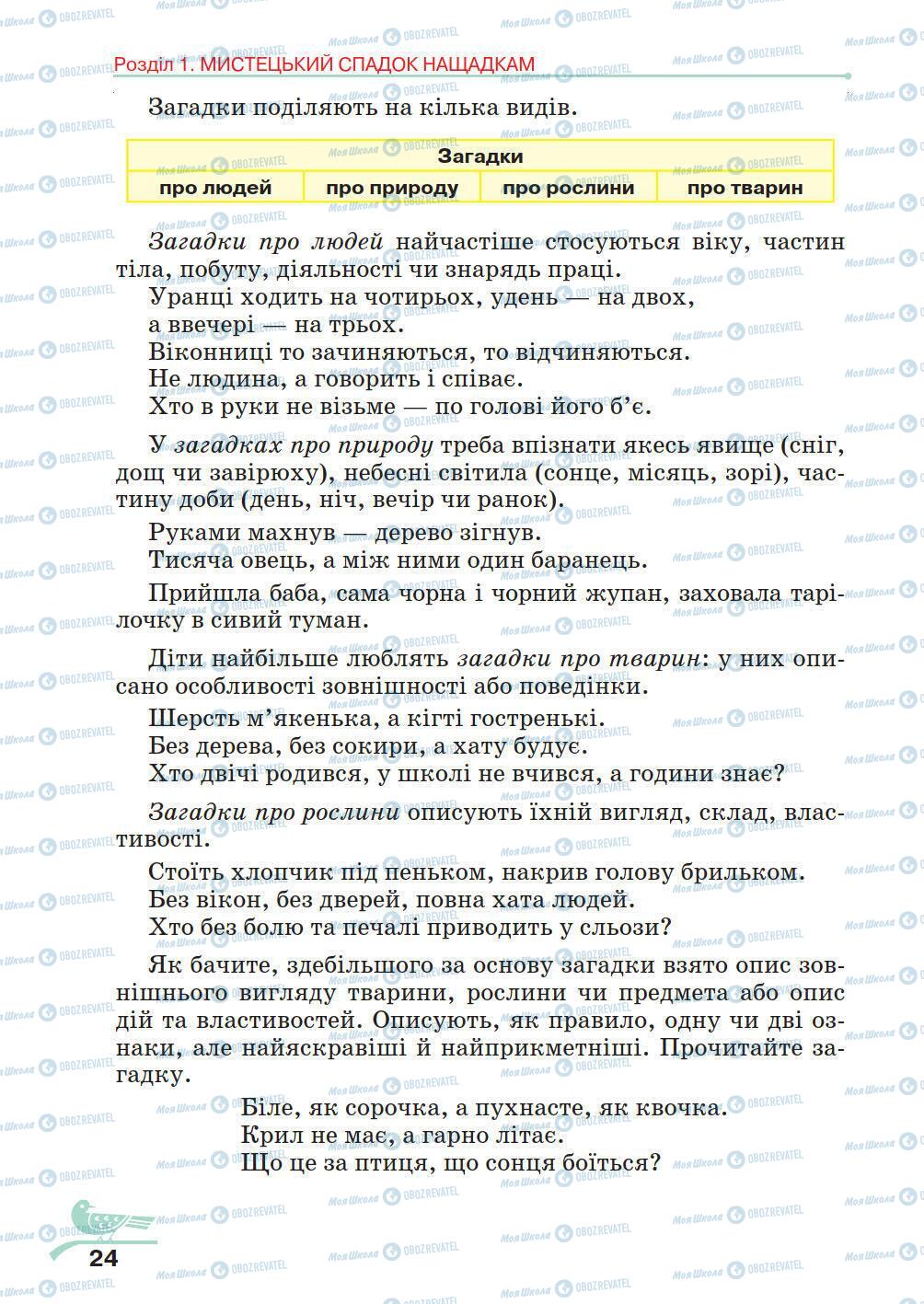 Підручники Українська література 5 клас сторінка 24