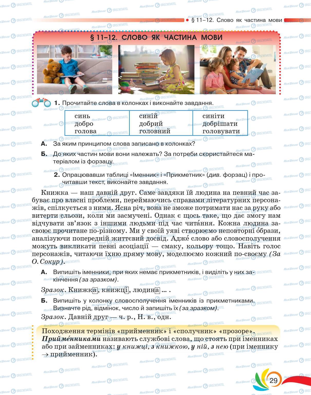 Підручники Українська мова 5 клас сторінка 29