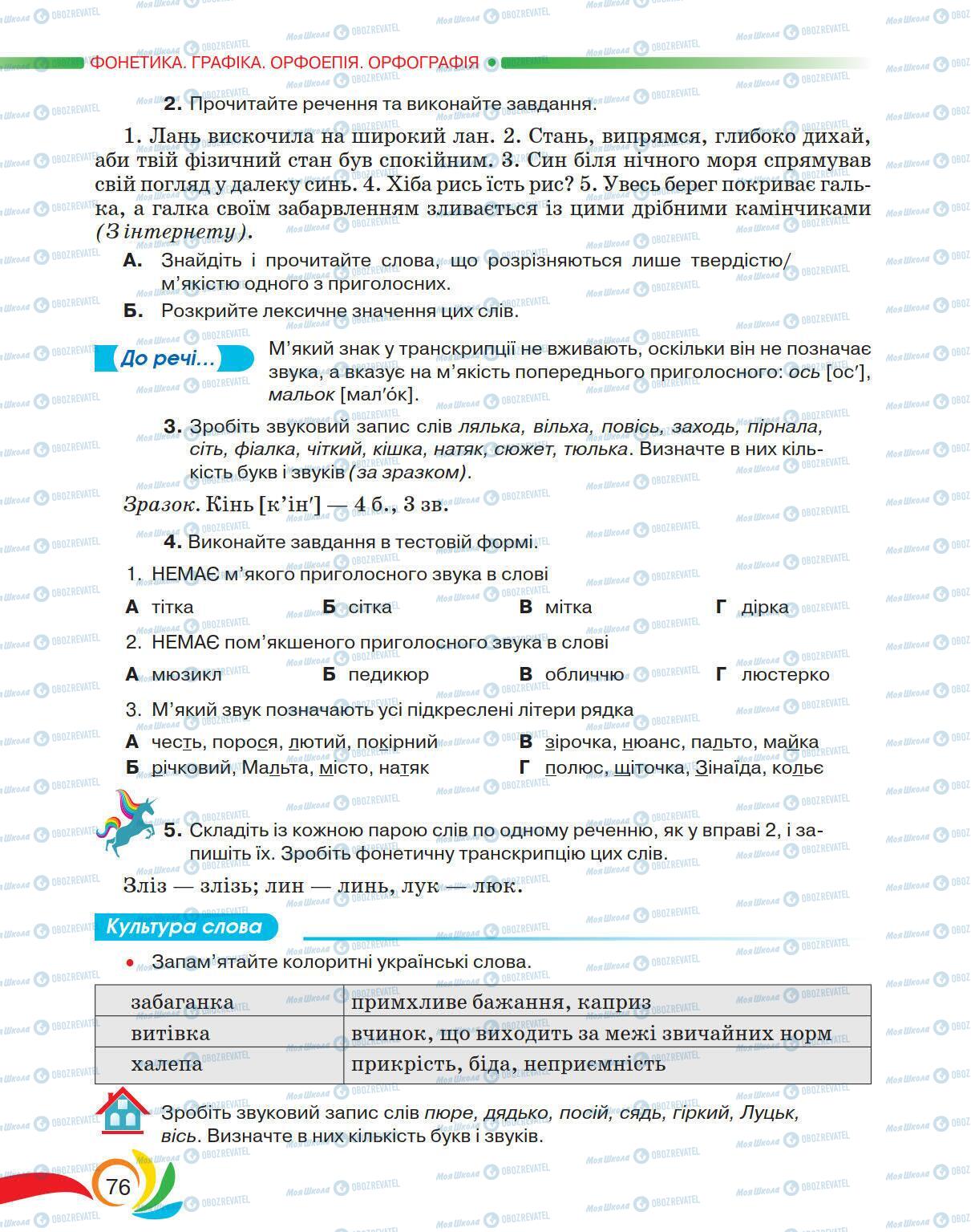 Підручники Українська мова 5 клас сторінка 76