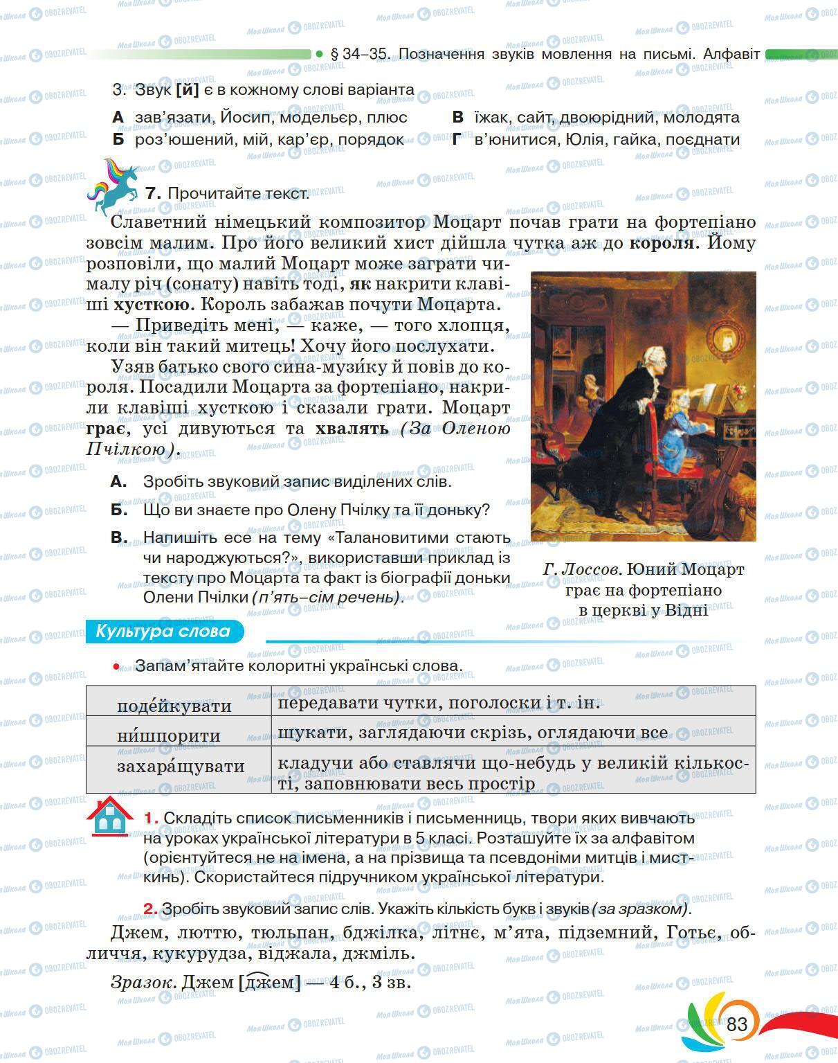 Підручники Українська мова 5 клас сторінка 83