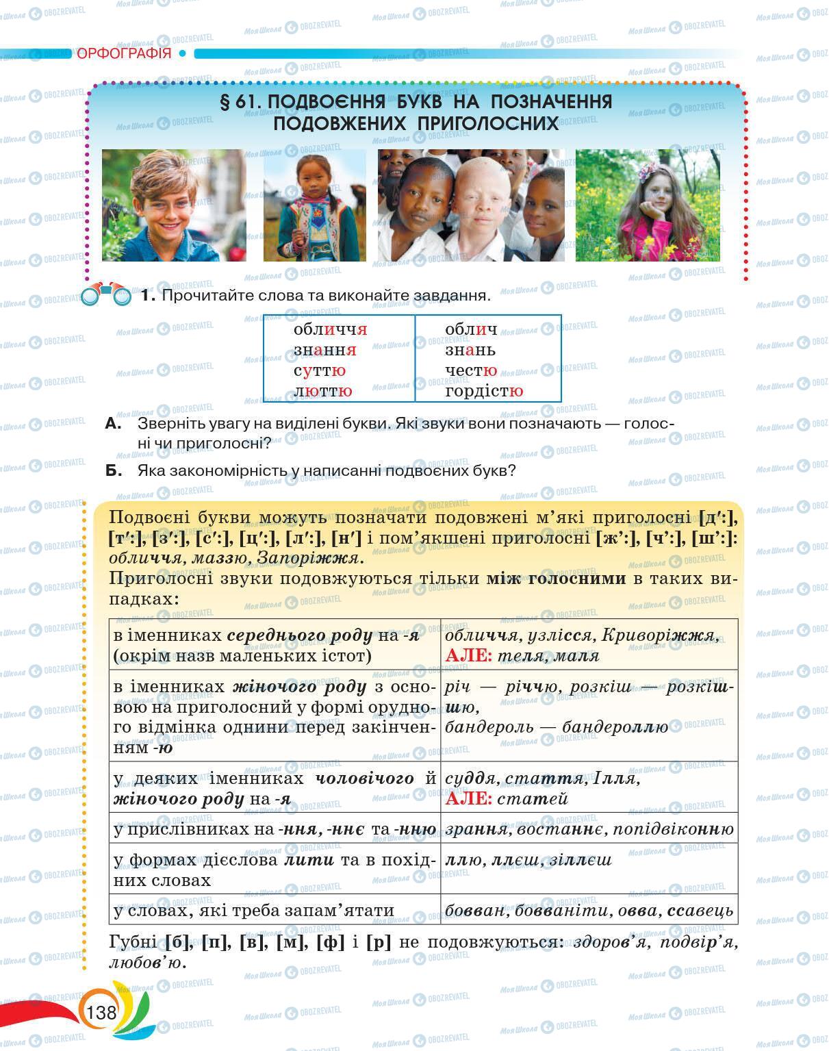 Підручники Українська мова 5 клас сторінка 138