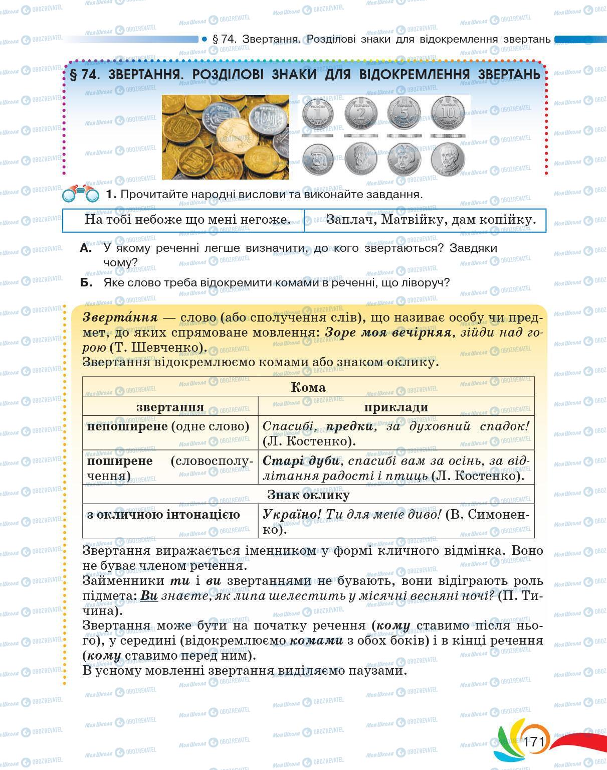 Підручники Українська мова 5 клас сторінка 171