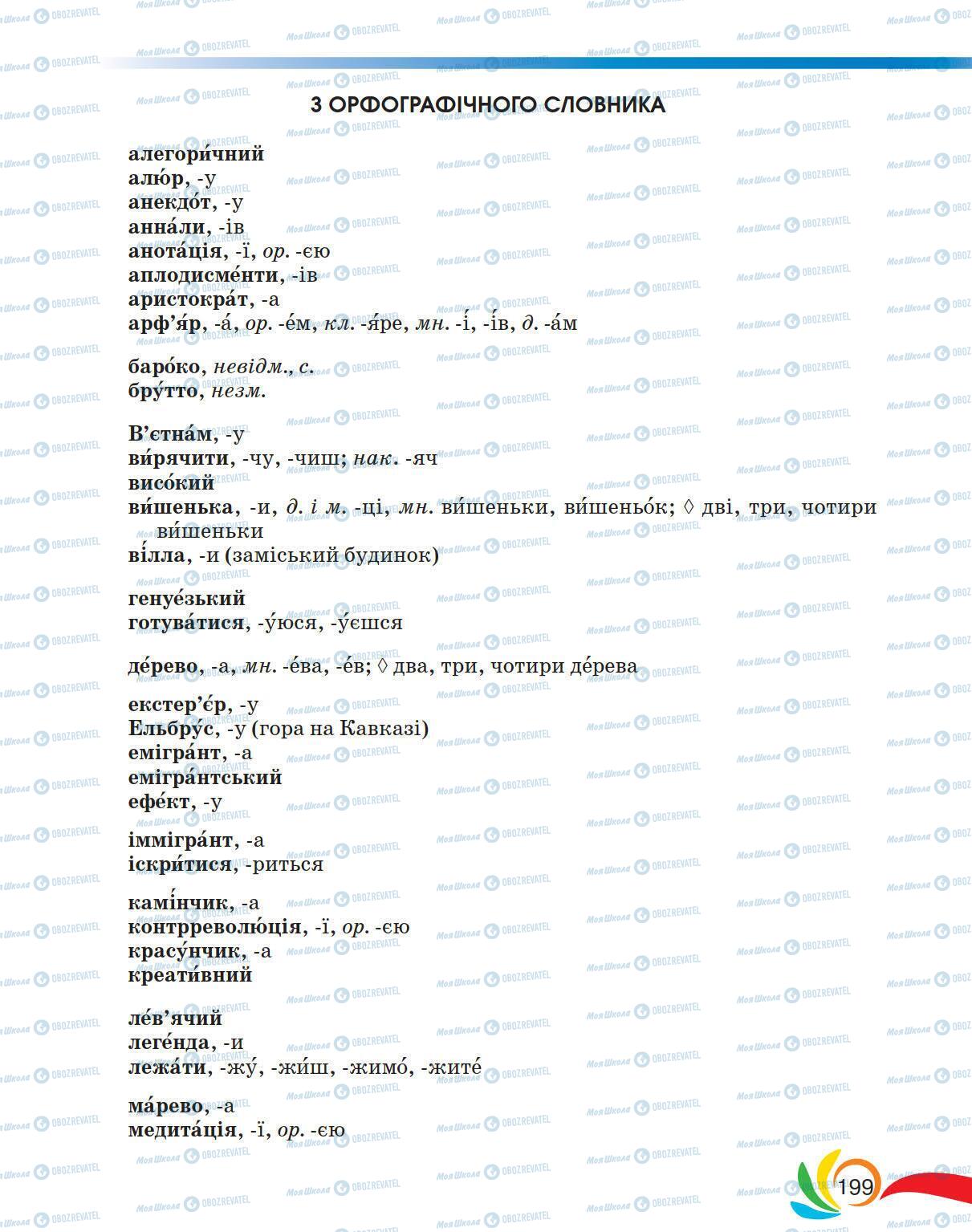 Учебники Укр мова 5 класс страница 199