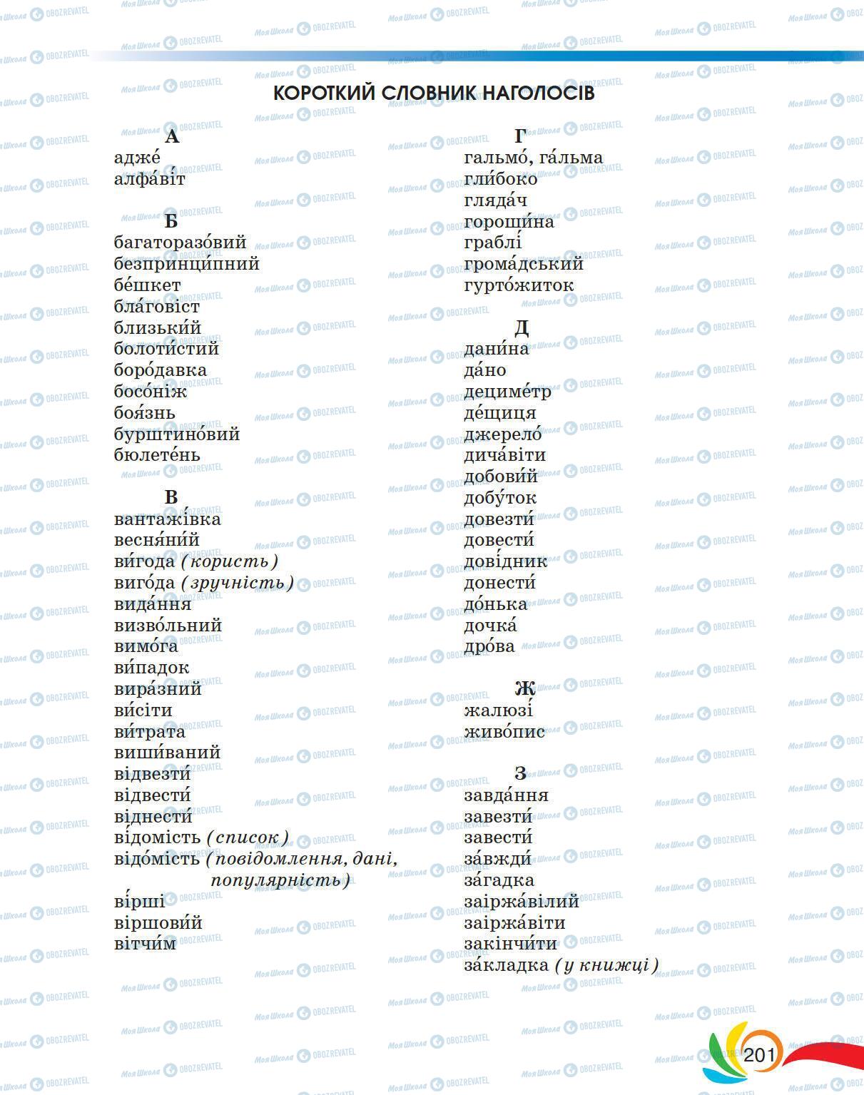 Учебники Укр мова 5 класс страница 201
