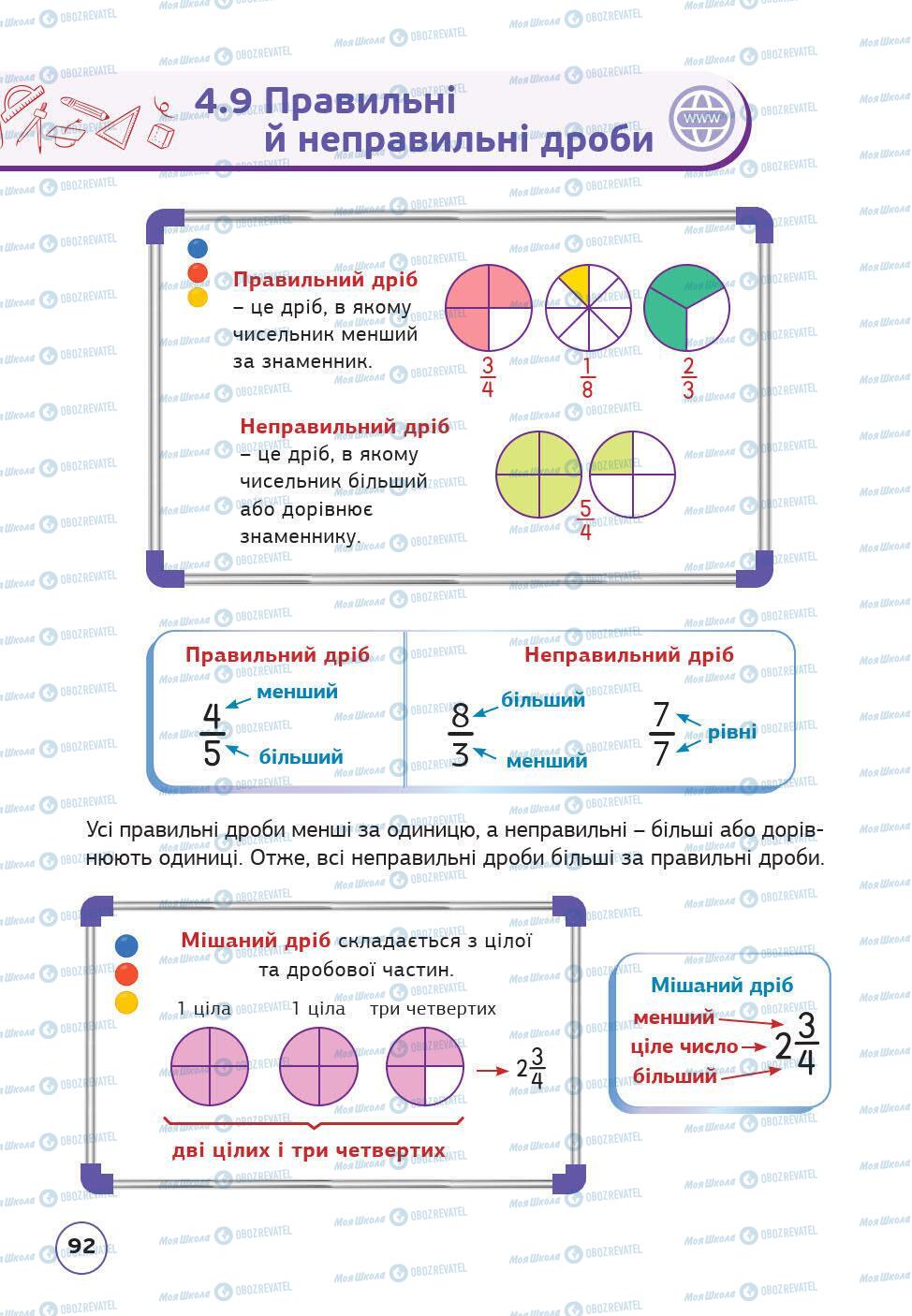 Підручники Математика 5 клас сторінка 92